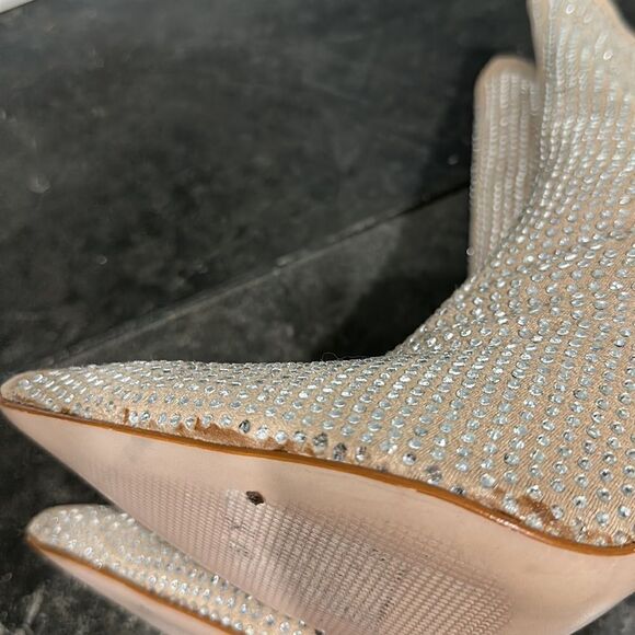 Schutz Sybil Suede & Rhinestone Sock Booties 8.5B NWOB - Picture 8 of 9